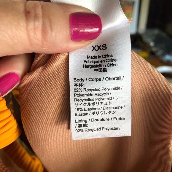 NWT J Crew Women’s Scrunchie-Strap Square Neck Bikini Top Orange - XXS - Picture 9 of 10